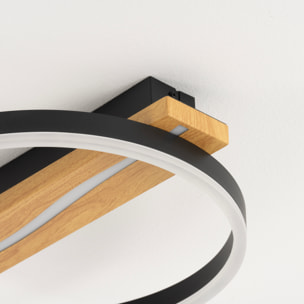 Forlight Plafón LED Eficiente para Techo, Diseño Moderno Negro Opal, Aluminio y Acrílico Resistente, Iluminación Interior de Alta Luminosidad, Auna Round