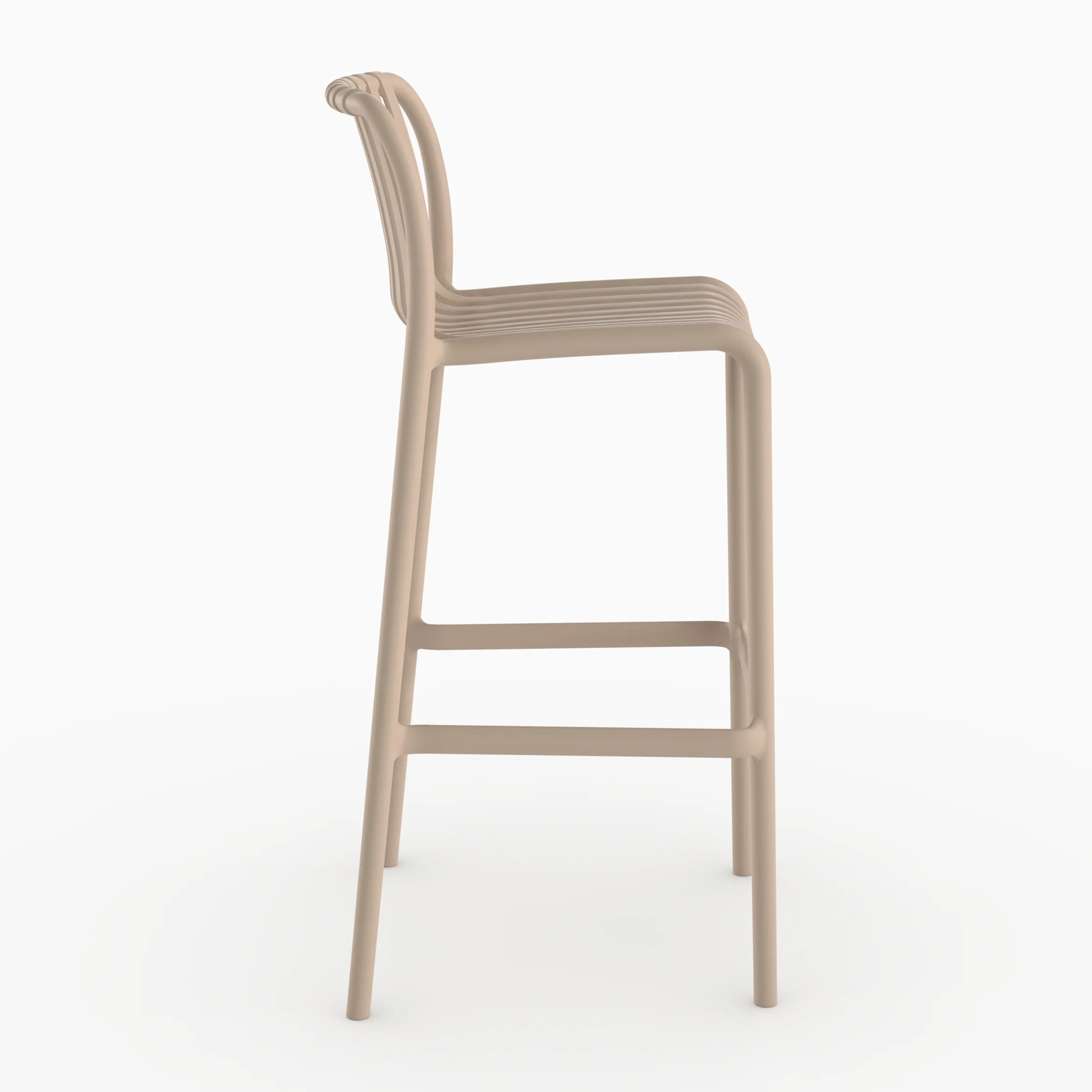Lot de 2 chaises de bar de jardin 76 cm en plastique beige - Duli