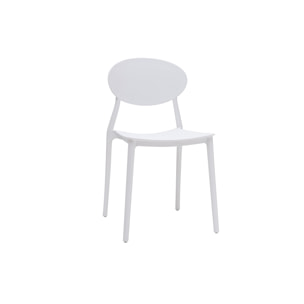 Chaises design empilables blanches intérieur - extérieur (lot de 2) ANNA