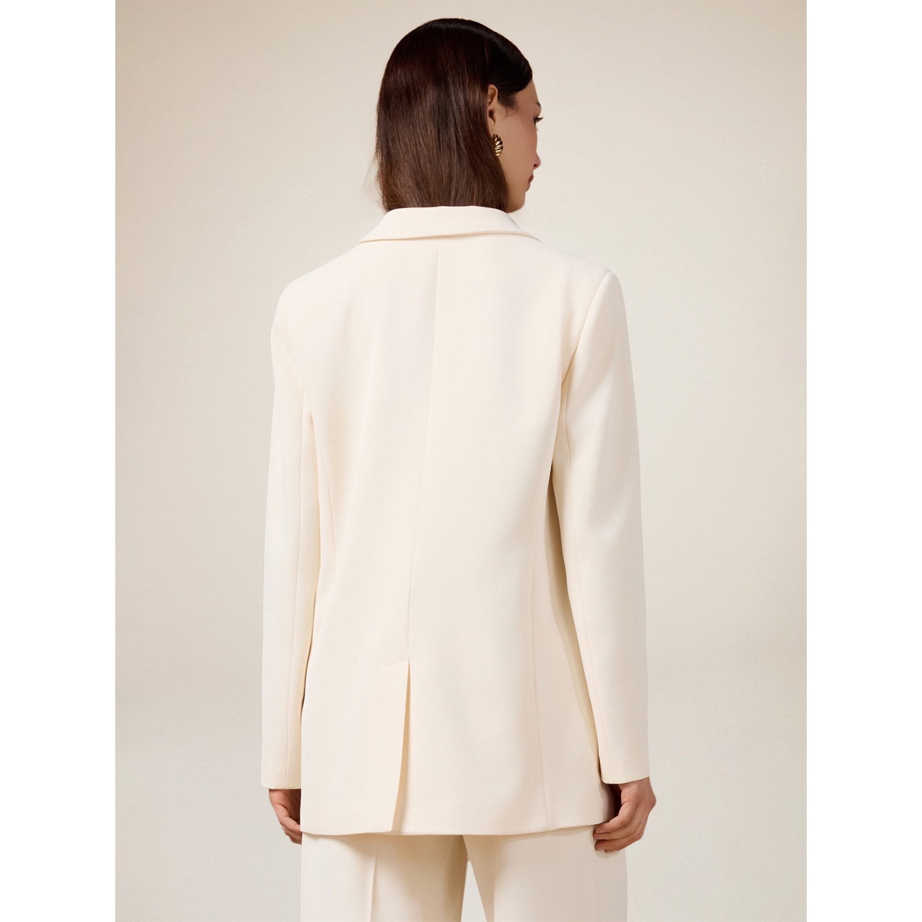 Oltre - Blazer cruzado de tejido crepé - Blanco