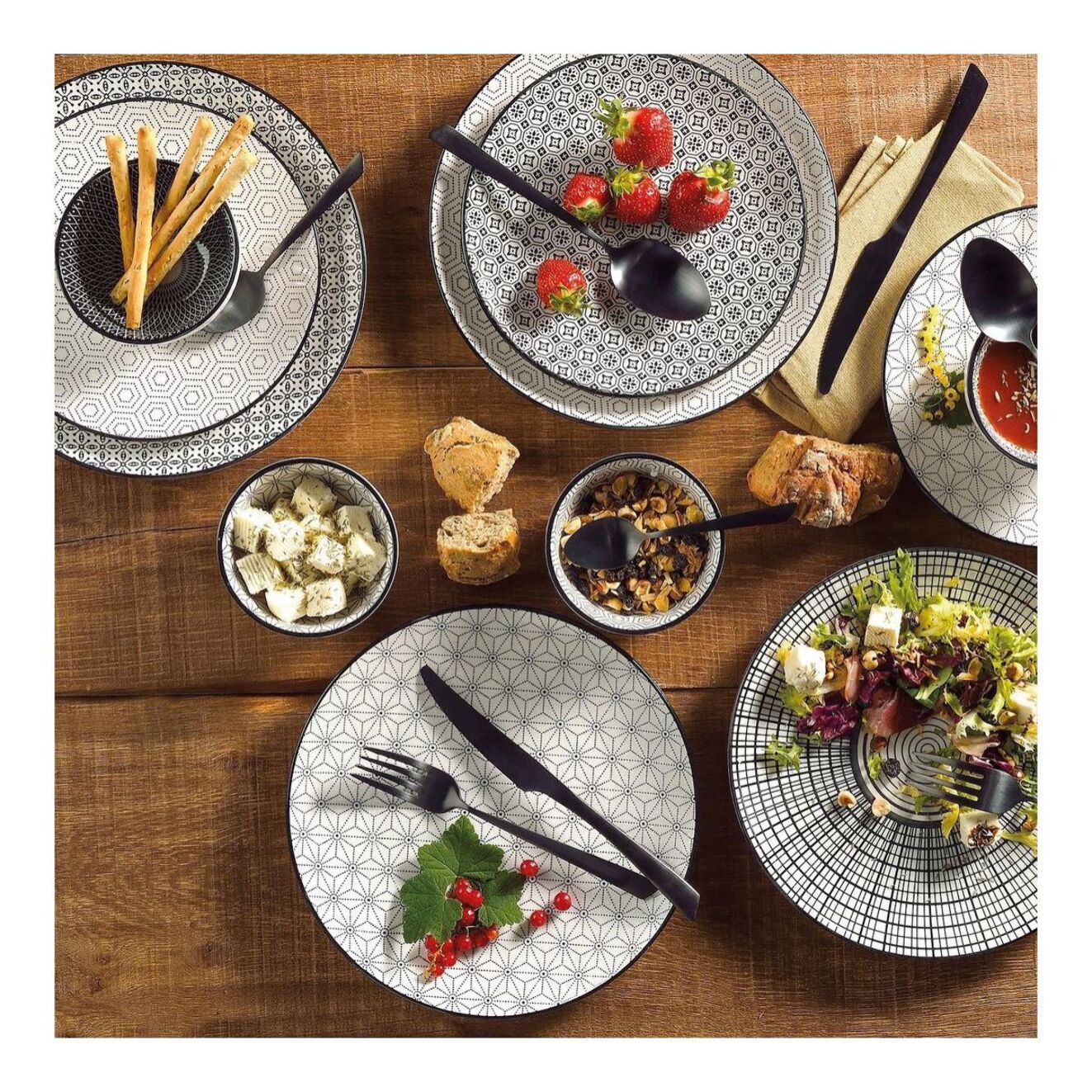 Lot de 6 assiettes à dessert, design 2, KOMAE