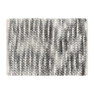 Tapis de bain boule en coton gris 75x50cm