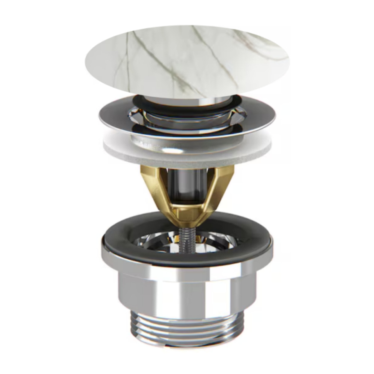 Bonde de vidage click marbre sculptural