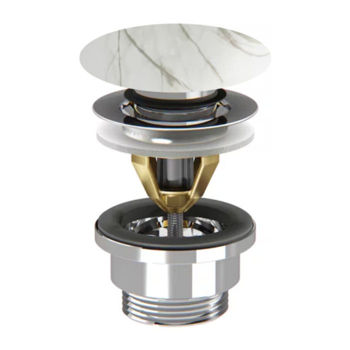 Bonde de vidage click marbre sculptural