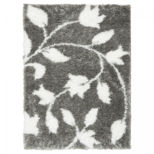 Tapis shaggy tissé motif floral BODO