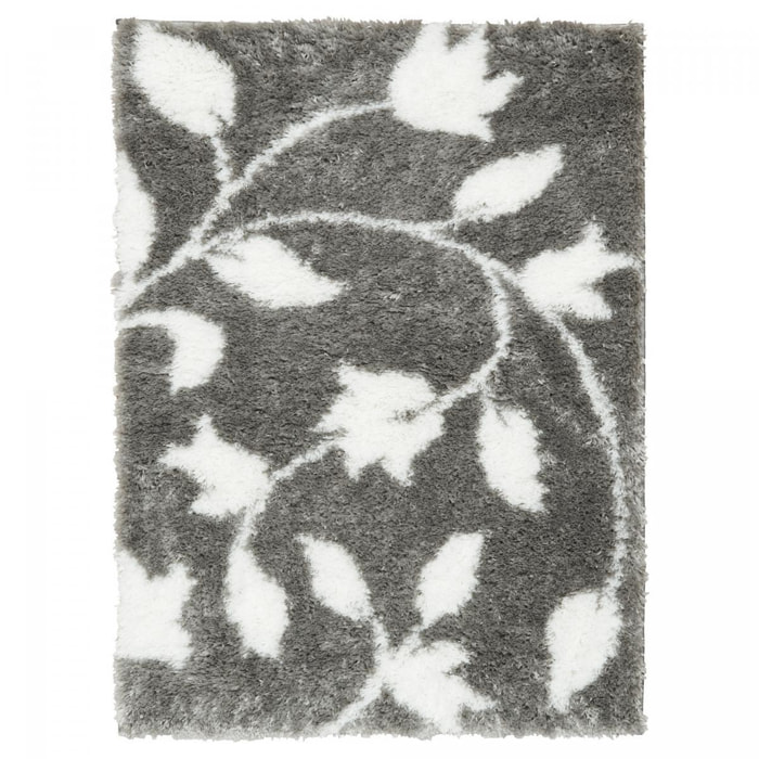Tapis shaggy tissé motif floral BODO