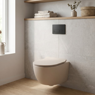 PixL WC suspendu en céramique Vortex , fixations invisibles + abattant Soft-Close, Moka mat (CEPX010RTORPMOM)