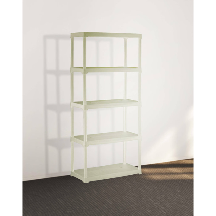 Armadio da esterno Gelsomina, Scaffale outdoor, Armadio balcone multiuso, Armadietto da esterno, 100% Made in Italy, 80x40h176 cm, Bianco