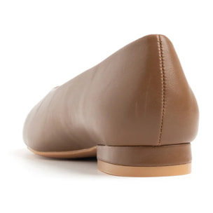 Ballerina semplice con tacco 2cm - CAMMELLO