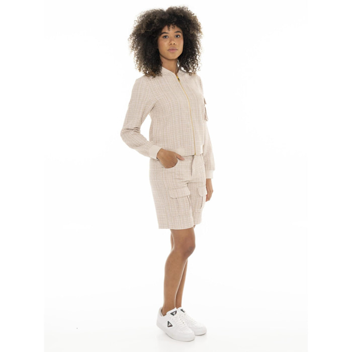 Short de mujer Leone Chic Boxing de bouclé con bolsillos grandes