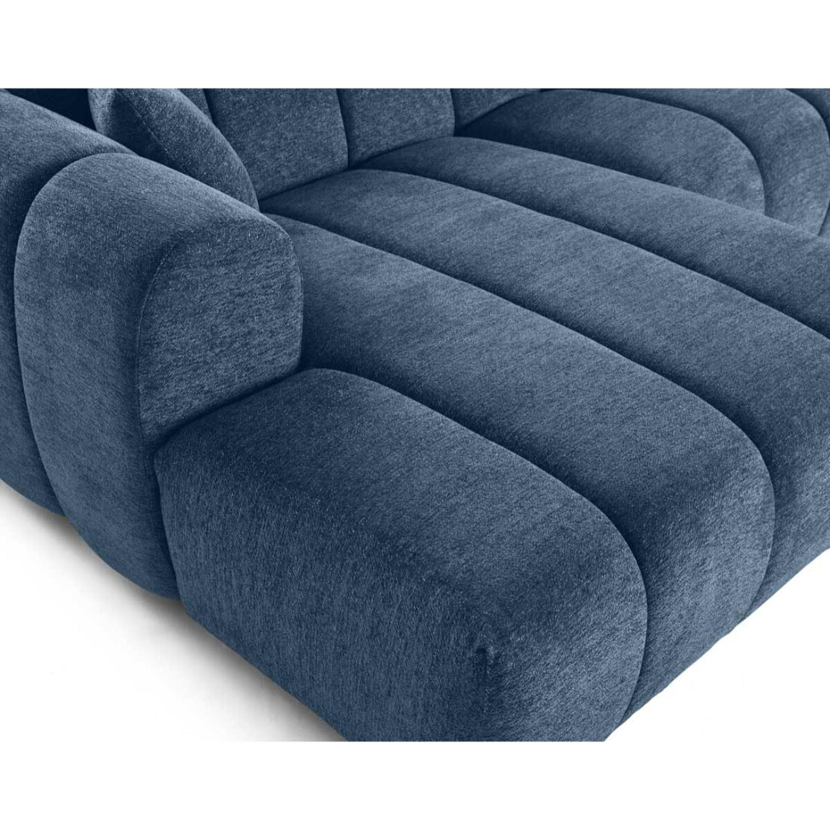 Curtis - canapé d'angle gauche 4 places en tissu texturé - Bleu
