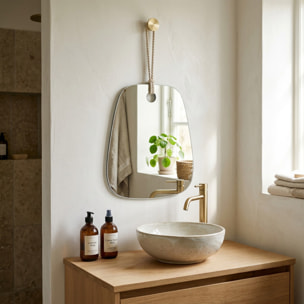 Miroir mural 56 x 71 cm avec suspension sur corde SAT (SATZLAN6071)