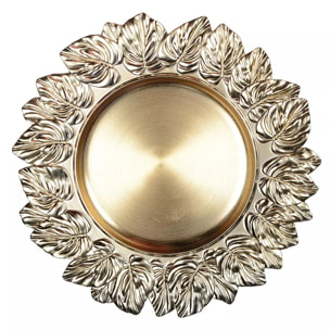 Lot de 6 Dessous d'assiette feuille doré