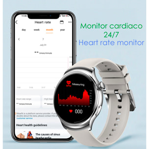 Smartwatch Z93 Pro con display AMOLED, monitoraggio della salute, modalità sportive, temperatura corporea e chiamate bluetooth.