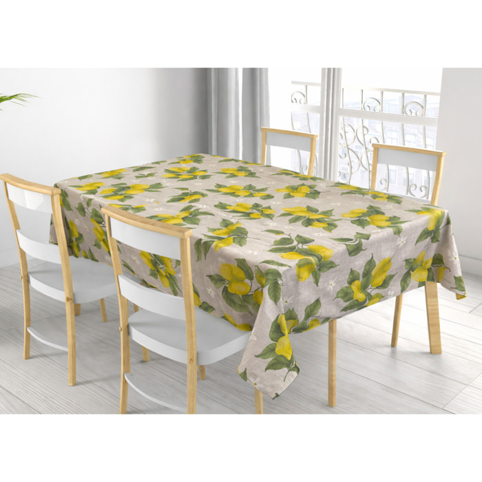 Tovaglia Miros Misto Cotone Made in Italy per Cucina e Tavola Pratica Uso Quotidiano Disegno Sole RP