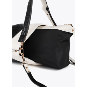 Borsa Hobo Bicolor Effetto Rugoso