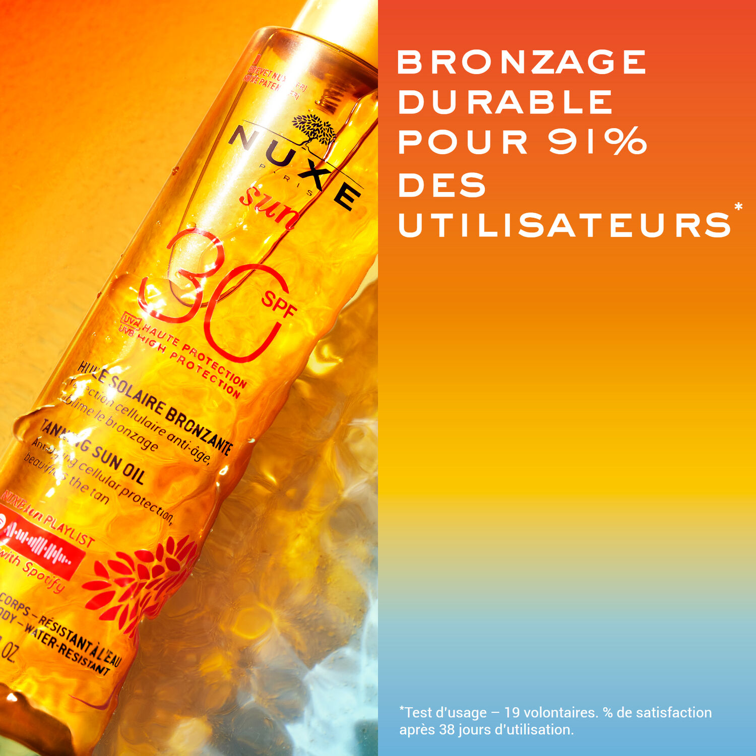 Nuxe Sun  - Huile solaire bronzante haute protection SPF30 - Tous types de peaux - 150ml
