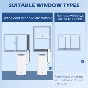 Aire Acondicionado Portátil 12000 BTU, Climatizador Portátil 5 en 1 Enfriamiento, Deshumidificador, Ventilador, Temporizador 24H, Control Remoto, para 35 m², Blanco