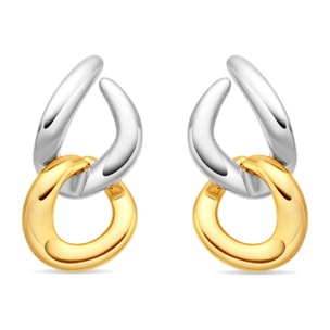 Pendientes Saga acabado plata y oro 18k