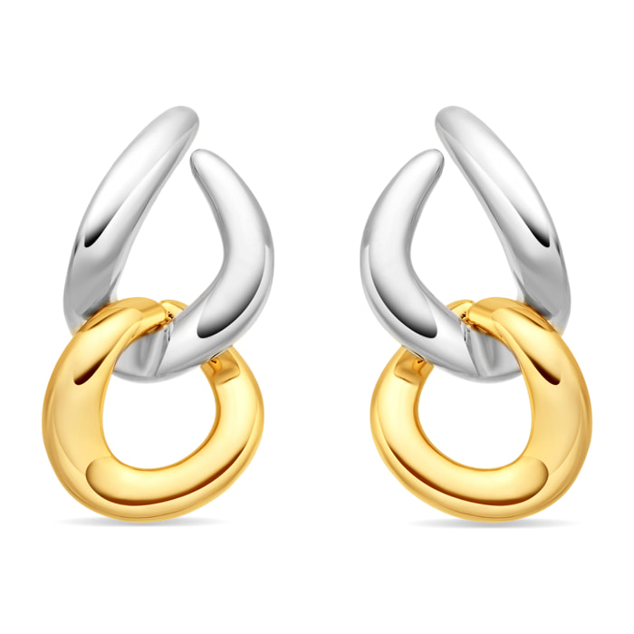 Pendientes Saga acabado plata y oro 18k