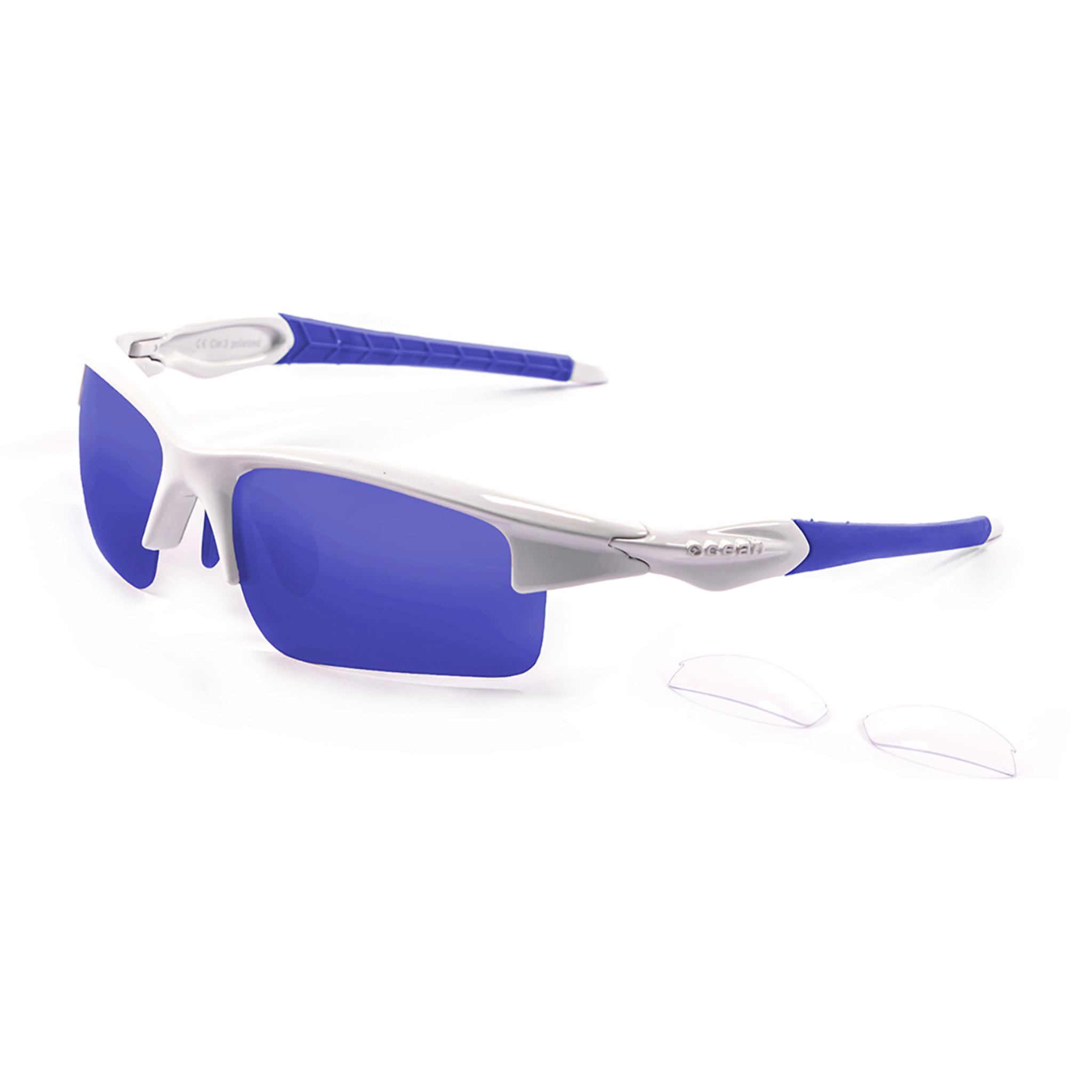 Gafas de ciclismo OCEAN GIRO - Blanco y azul / Polarizada azul