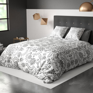 Parure housse de couette 3pcs avec taies oreiller 100% coton bio 57fils vishka