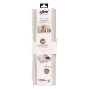 Rangement tiroir "Groomy" 2 compartiments beige 36x36cm