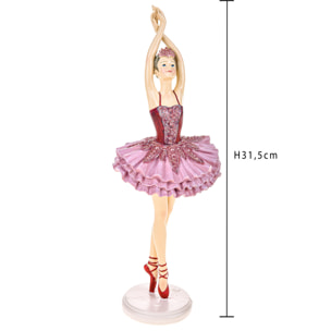 Ballerina Sulle Punte. Altezza 31,5 Cm - Pezzi 1 - 11,5X31,5X10cm - Colore: Rosa - Bianchi Dino - Articoli Natalizi