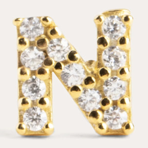 Orecchino Singolo Letter Sparks Argento Placcato Oro