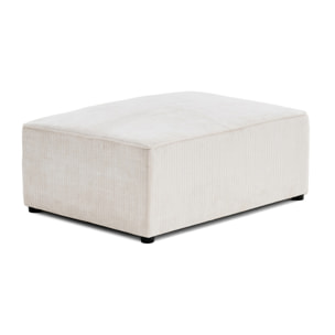 Topaze - pouf - en velours côtelé plat - Ecru