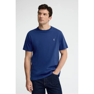 Camiseta azul royal de manga corta y bordado Rigby Go