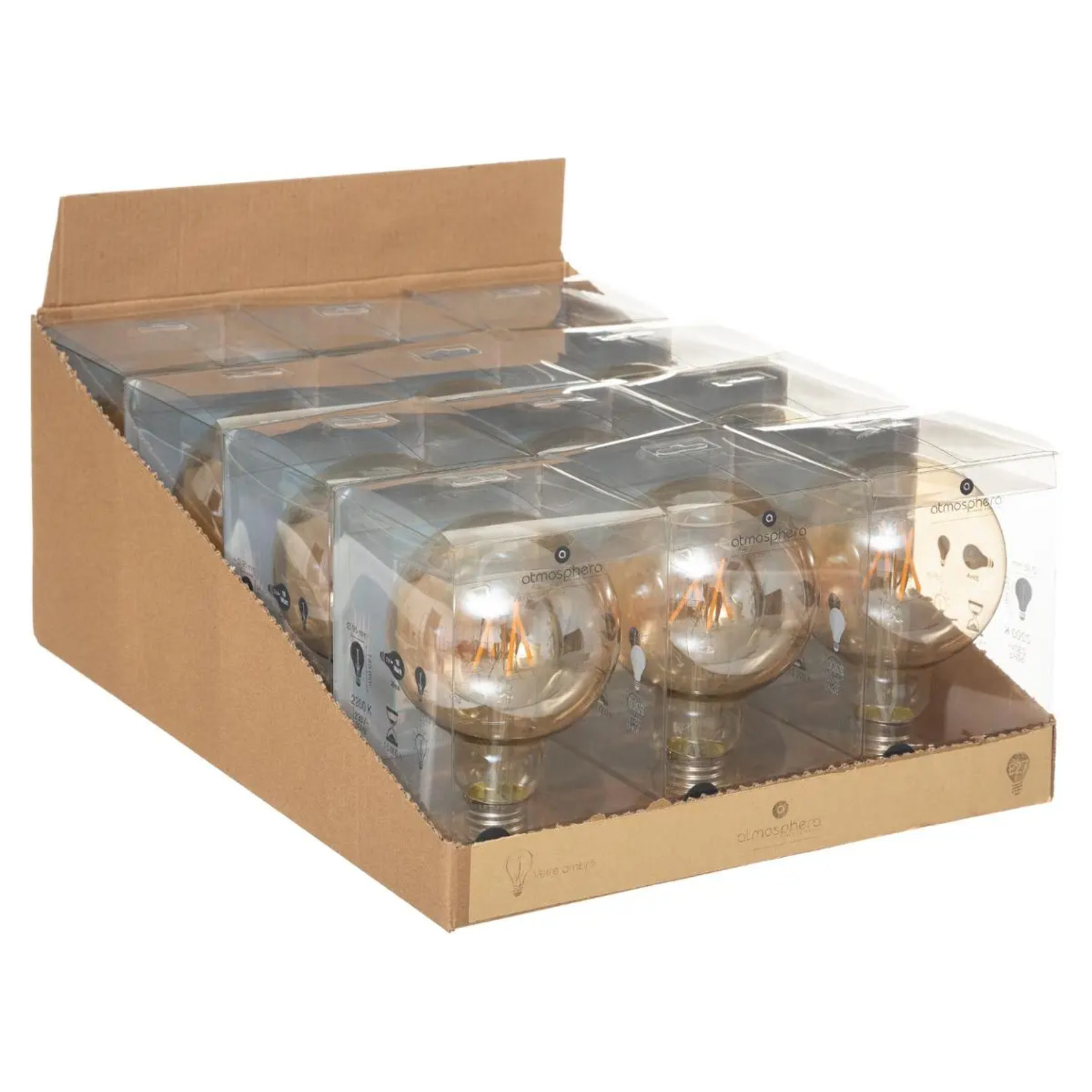 Ampoule LED "Globe" ambrée - filament droit E27 D10 cm