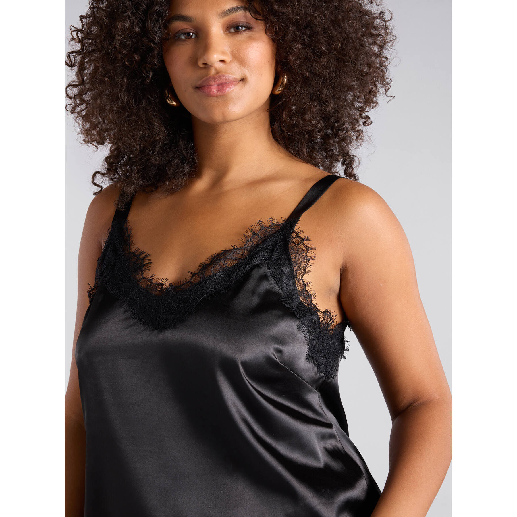 Fiorella Rubino - Top de raso con encaje - Negro