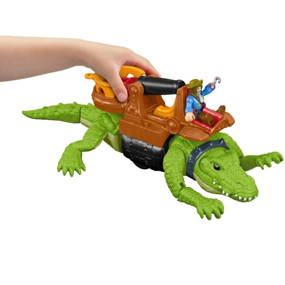 Imaginext Coccodrillo Gigante con Personaggio Capitan Uncino Lui Imaginext