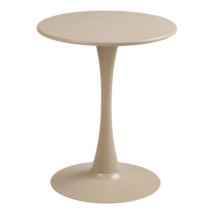 Tavolo bistro Meira in acciaio taupe ø60 cm