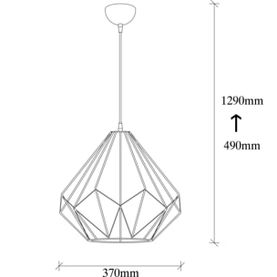 ERIKA - Suspension filaire en fer noir