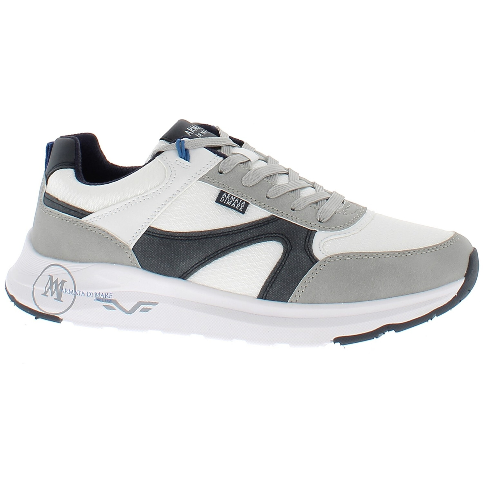Armata di Mare Scarpe Uomo Sneakers Casual Stringate con Soletta Rimovibile in Memory Foam AMU 1N950 Lt Grey