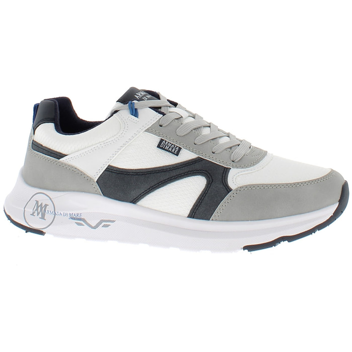 Armata di Mare Scarpe Uomo Sneakers Casual Stringate con Soletta Rimovibile in Memory Foam AMU 1N950 Lt Grey