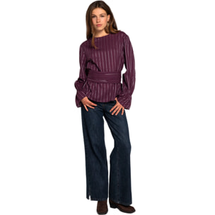 Blusa holgada con cuello barco