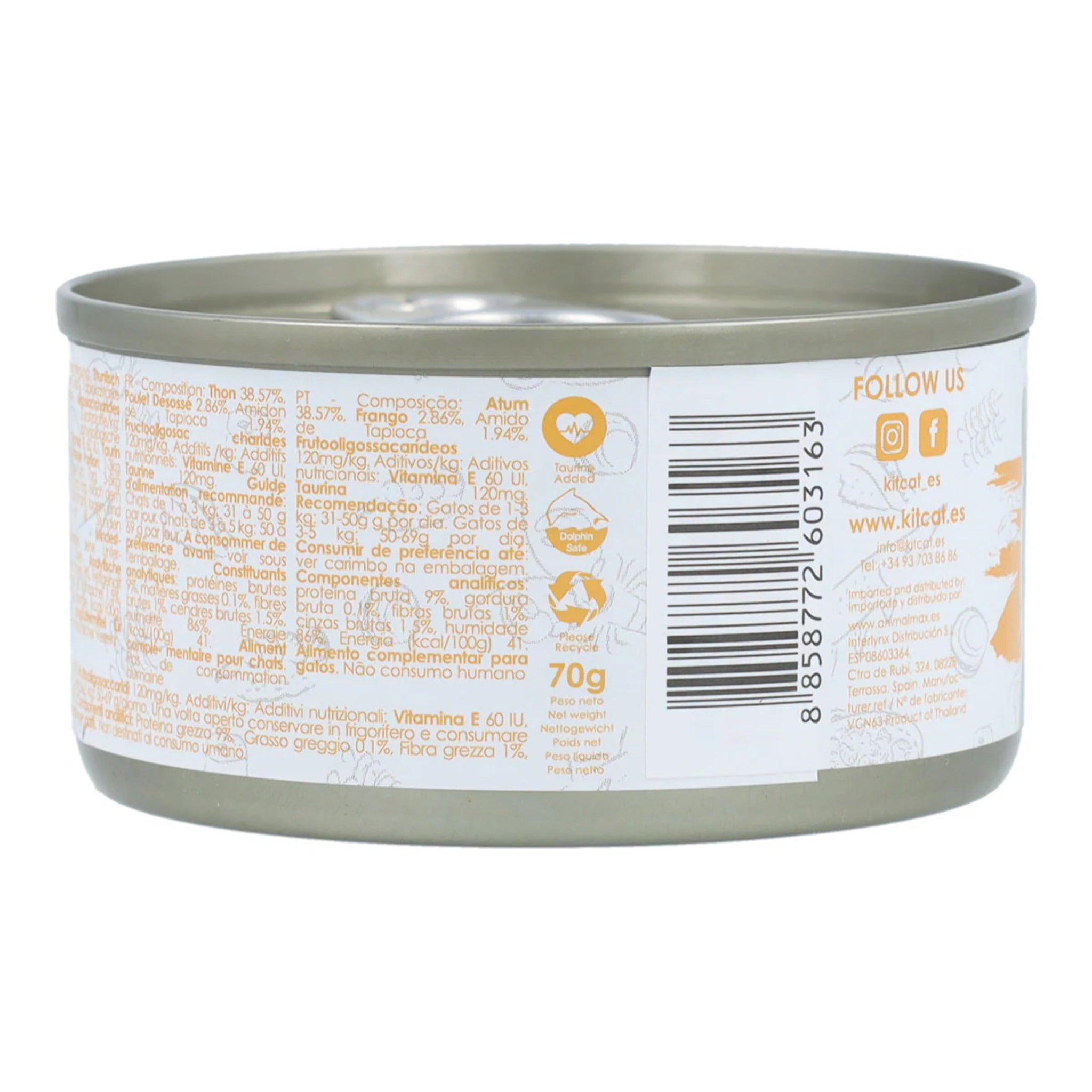 Kit Cat Lata Gravy - Atún & Pollo 70 g Comida húmeda para gatos en salsa