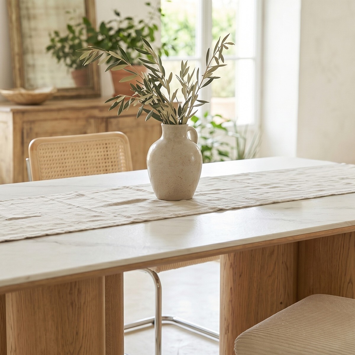 Table à manger 8 couverts en céramique effet Marbre - KAOLIN