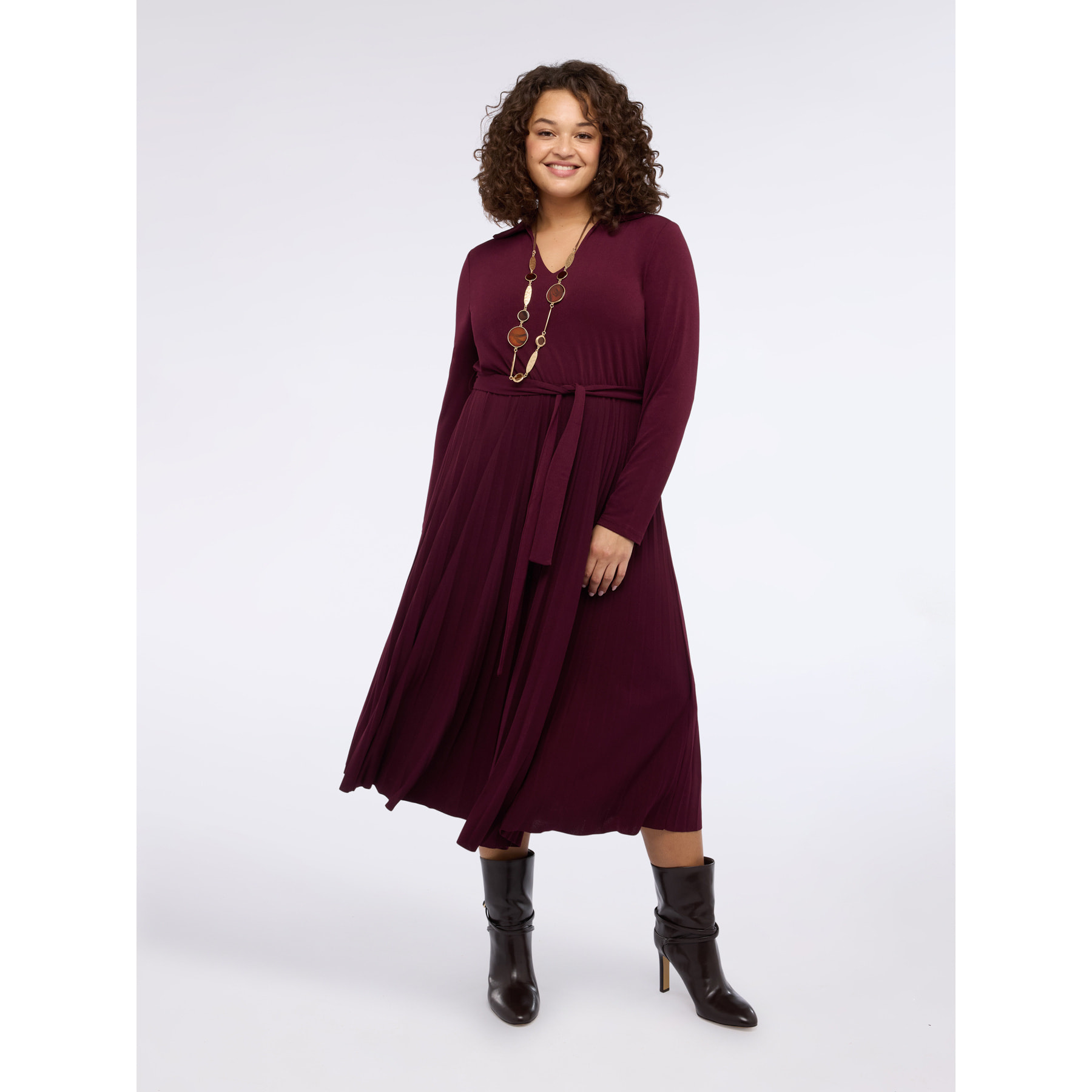 Fiorella Rubino - Vestido camisero POWER - Burgundy