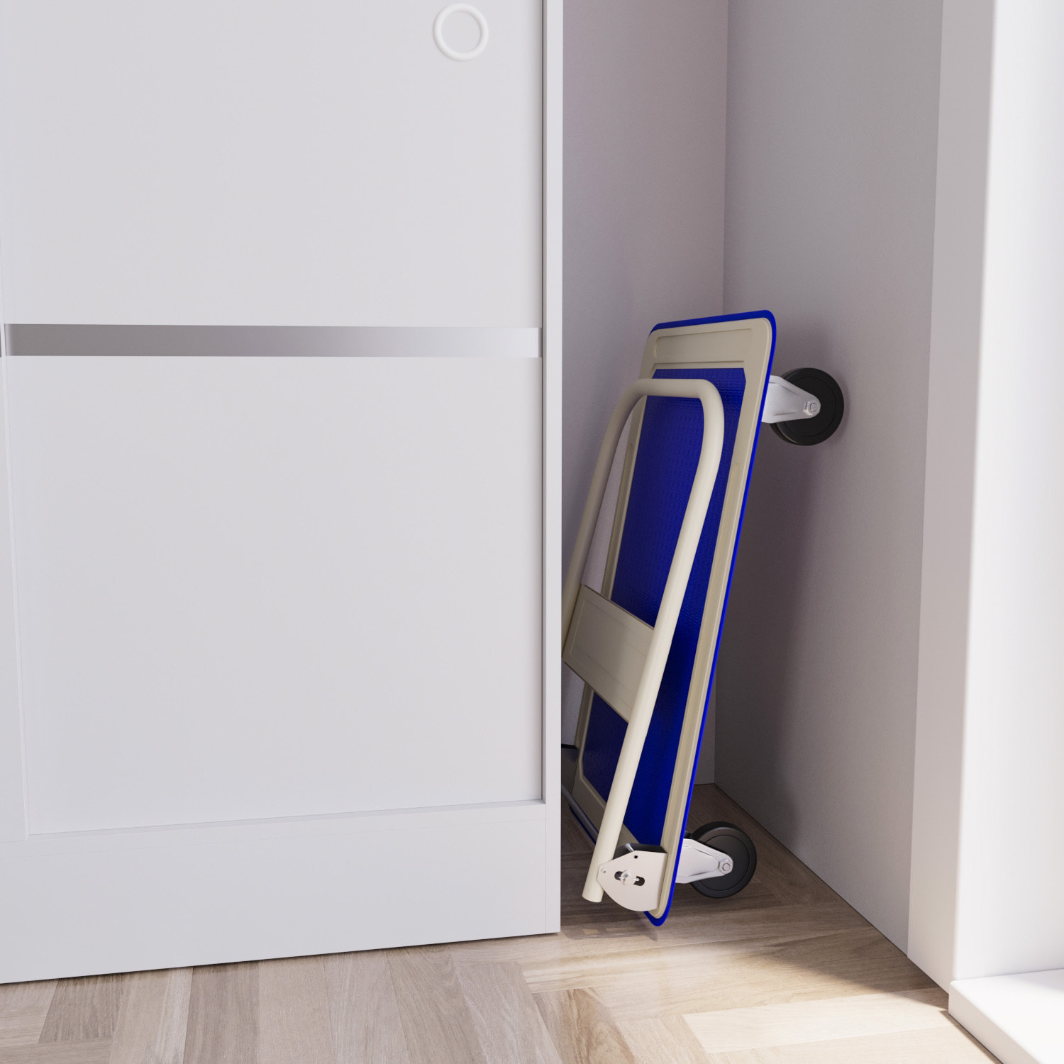 Carrello Richiudibile Pieghevole Portata 150 Kg 4 Ruote Carrellino Trasportatore Pianale Acciaio Antiscivolo Portapacchi Trasporto 82 x 48 x 72 Cm Blu