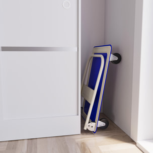 Carrello Richiudibile Pieghevole Portata 150 Kg 4 Ruote Carrellino Trasportatore Pianale Acciaio Antiscivolo Portapacchi Trasporto 82 x 48 x 72 Cm Blu