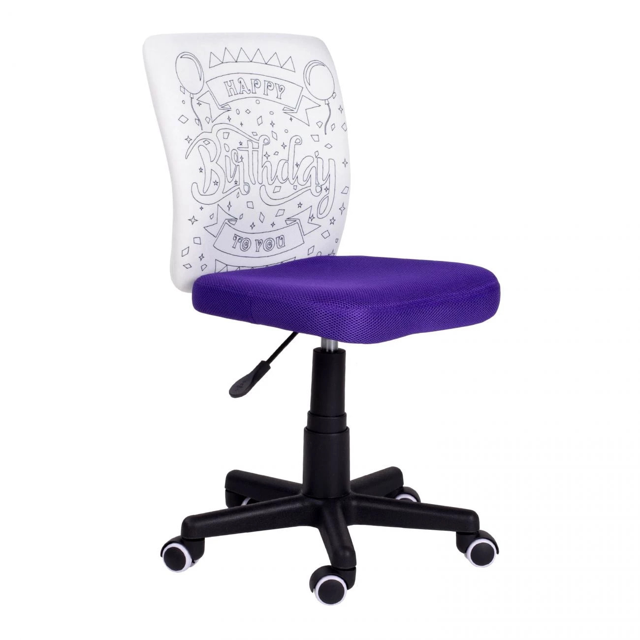 Silla de estudio infantil Píntame Morado - Blanco