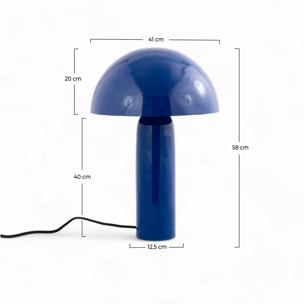 Lampe à poser en métal bleu foncé - Enaïs