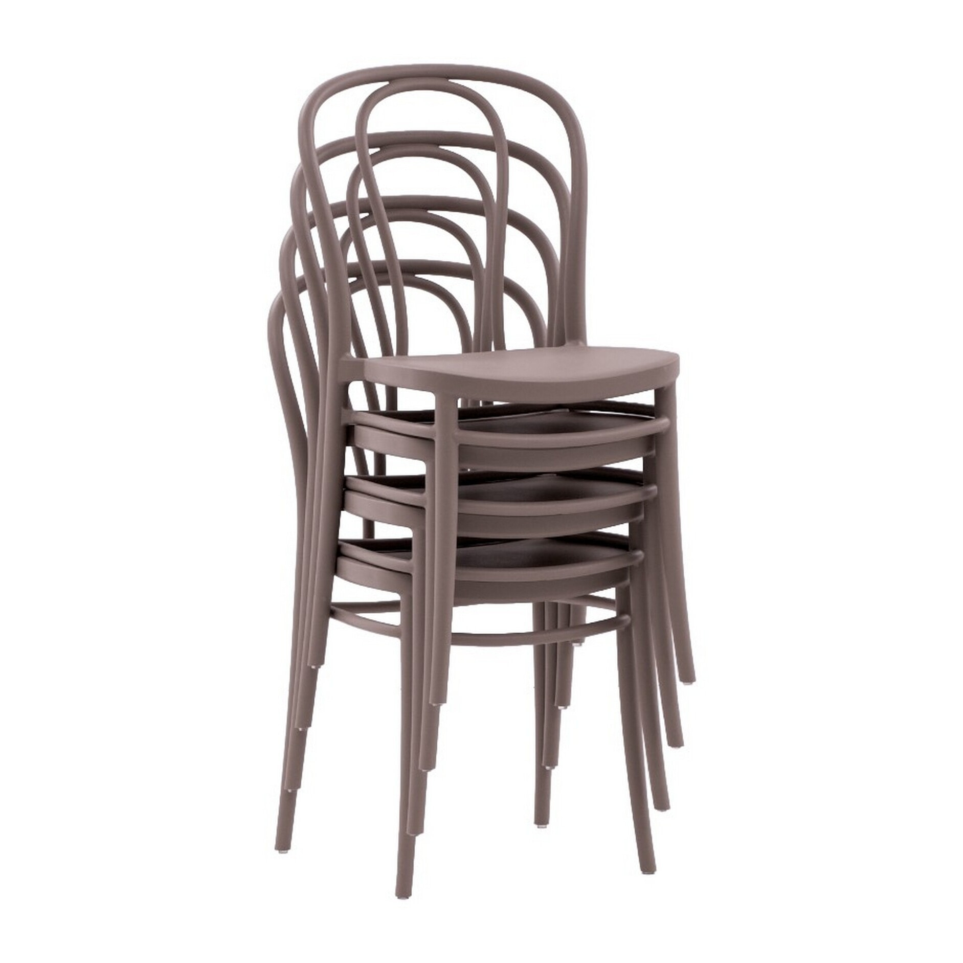 Set di 2 sedie BRISTOL in polipropilene tortora, impilabili