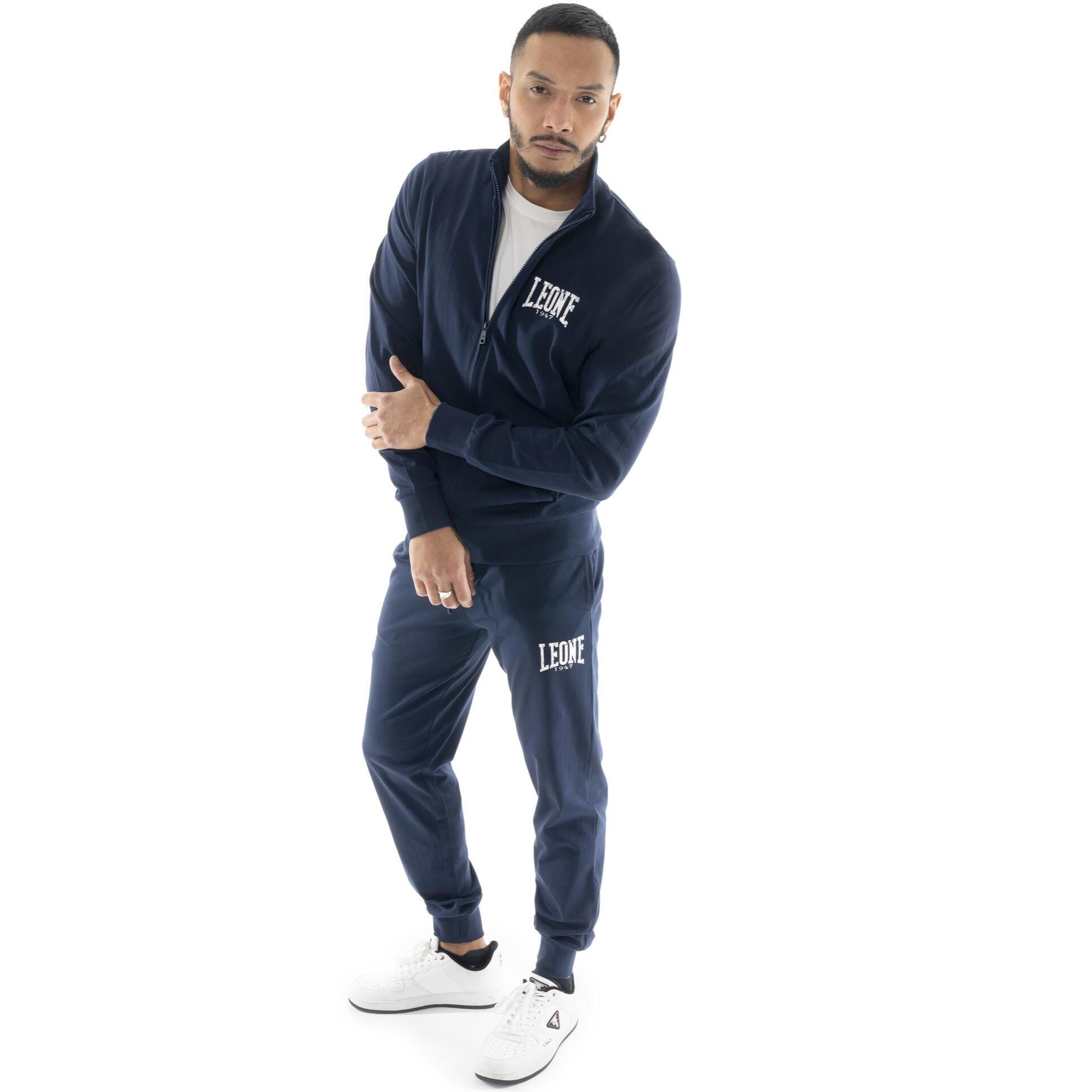Chándal de hombre Leone HJ de algodón no perchado con cuello y cremallera