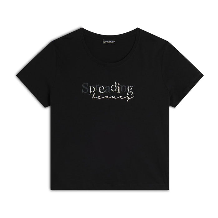 T-shirt in cotone Supima con stampa Spreading Love