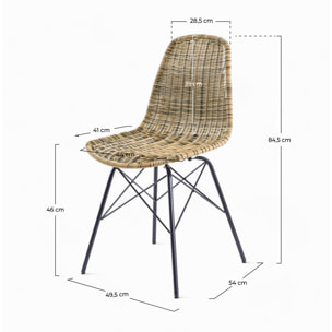 Chaise Tiptur en résine tressée naturelle (lot de 2)